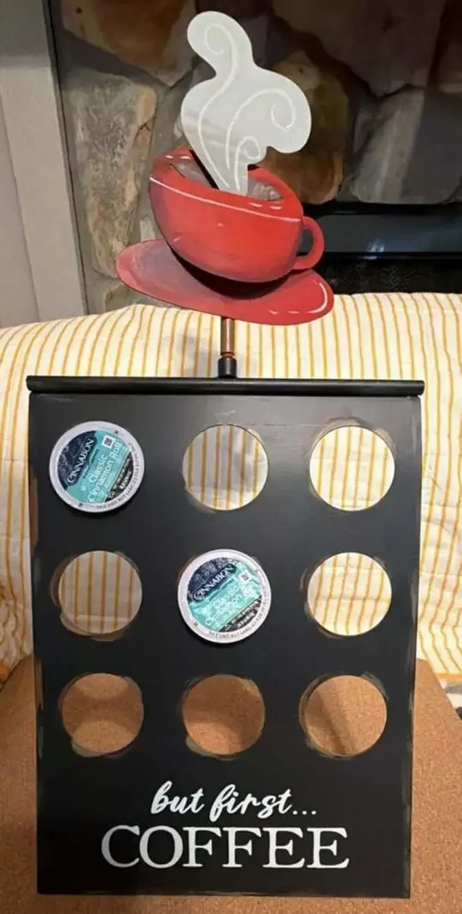 The Round Top Collection Coffee Pod Holder Base with interchangeable Red Cup Fin